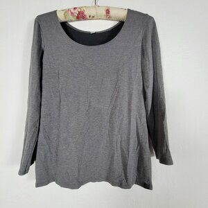 Uniqlo Womens Heattech Extra Warm Long Sleeve Scoop Neck T-Shirt XL Gray Casual